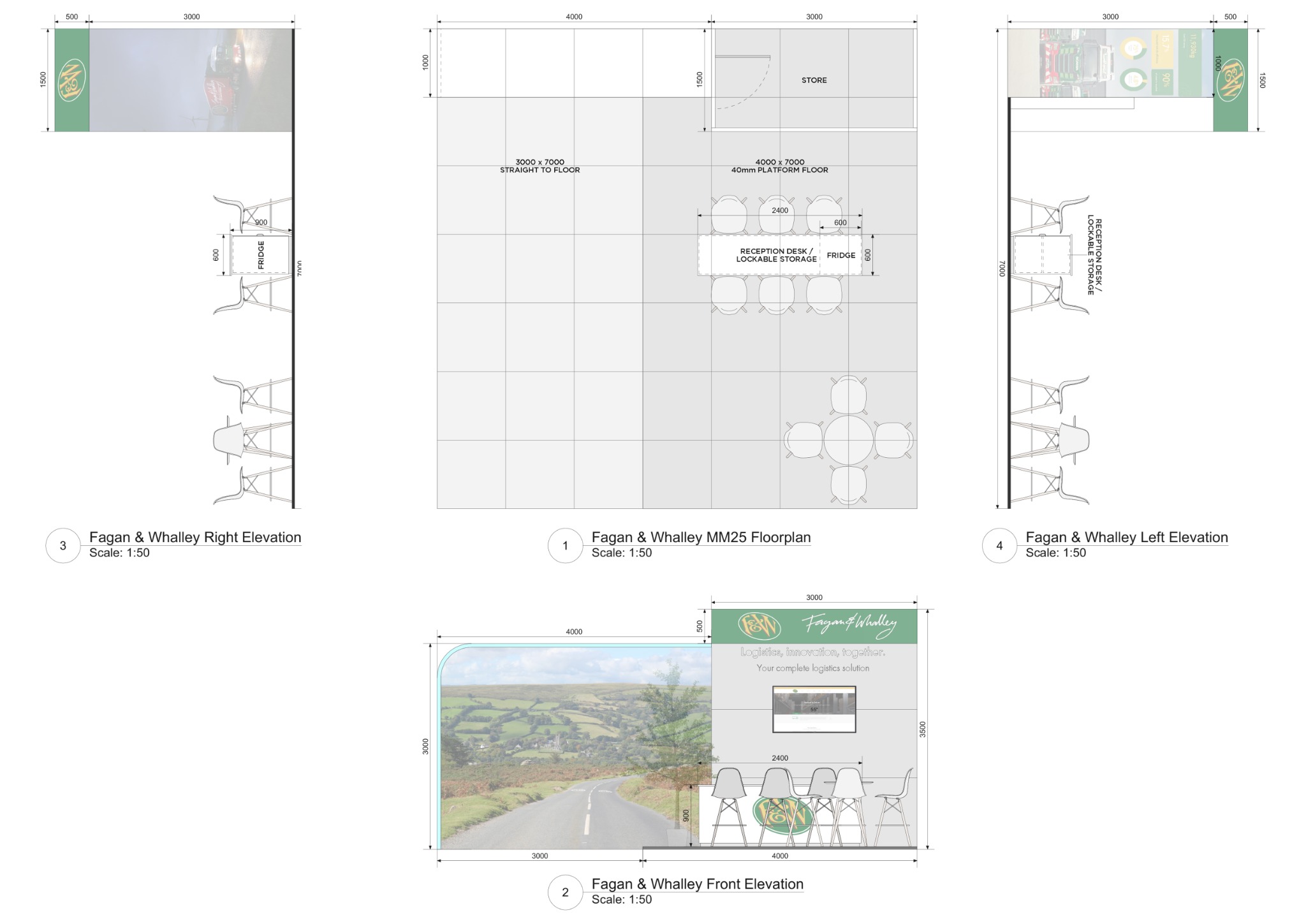Fagan & Whalley — Floorplan & Elevations · Technical Drawing