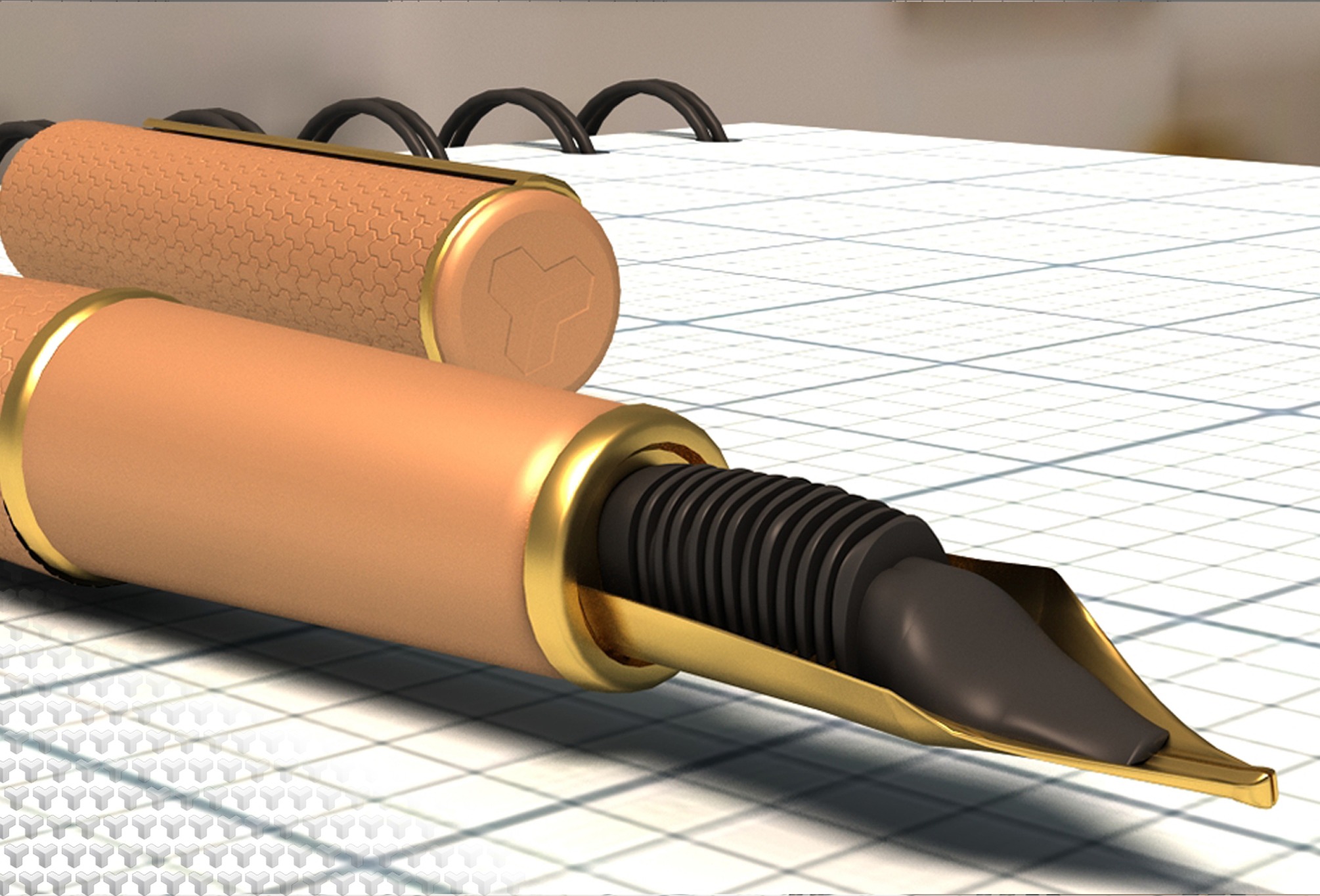 Fountain Pen modelling study — view 4