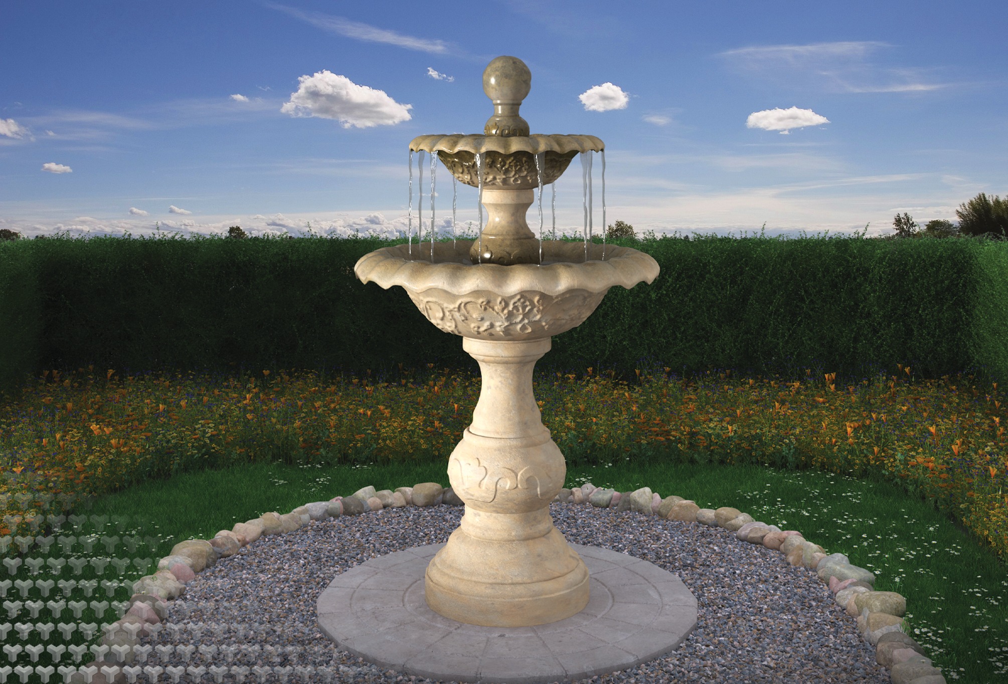 Fountain modelling study — finished render