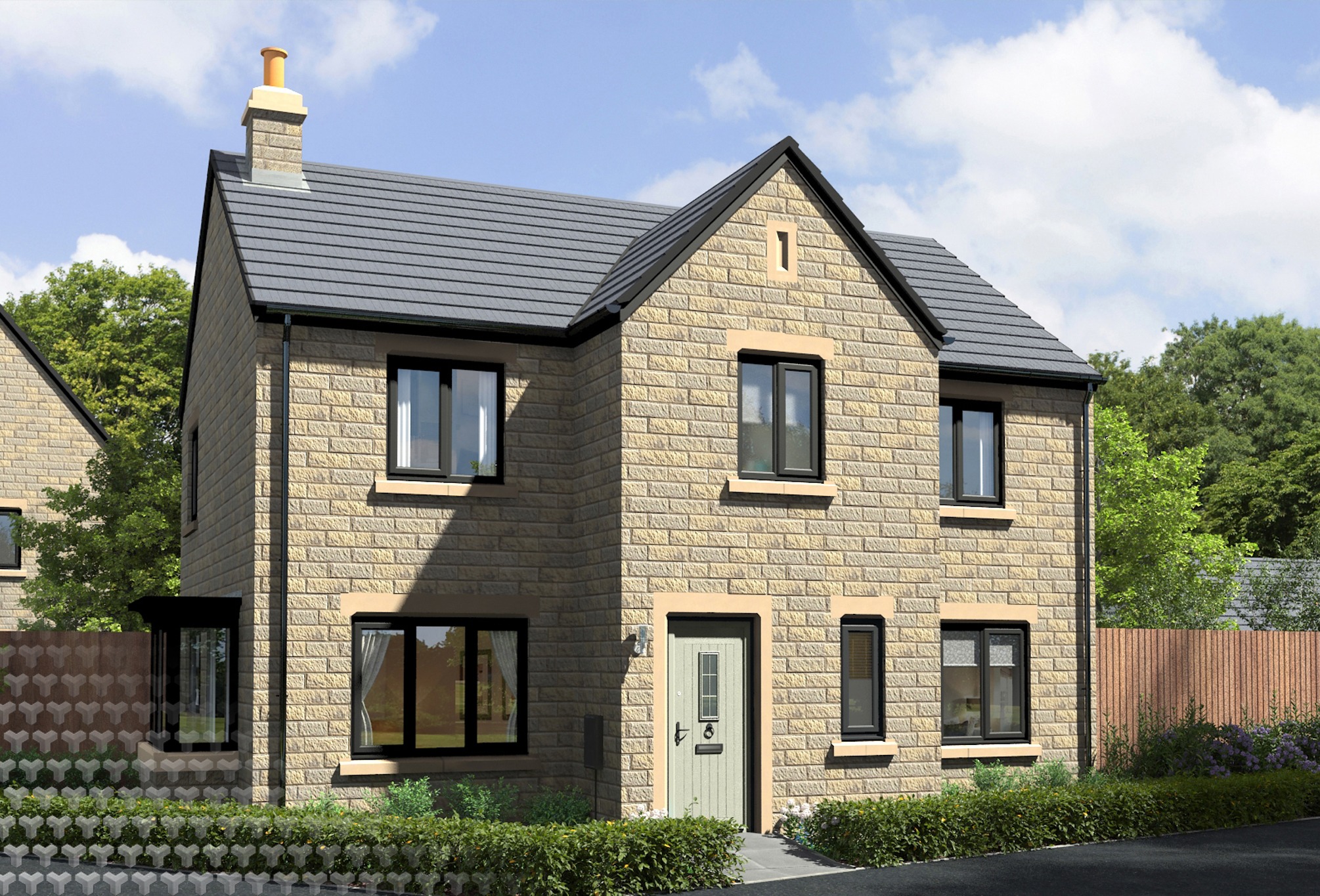 Hatherleigh Bay house type at High Hill View — residential exterior CGI