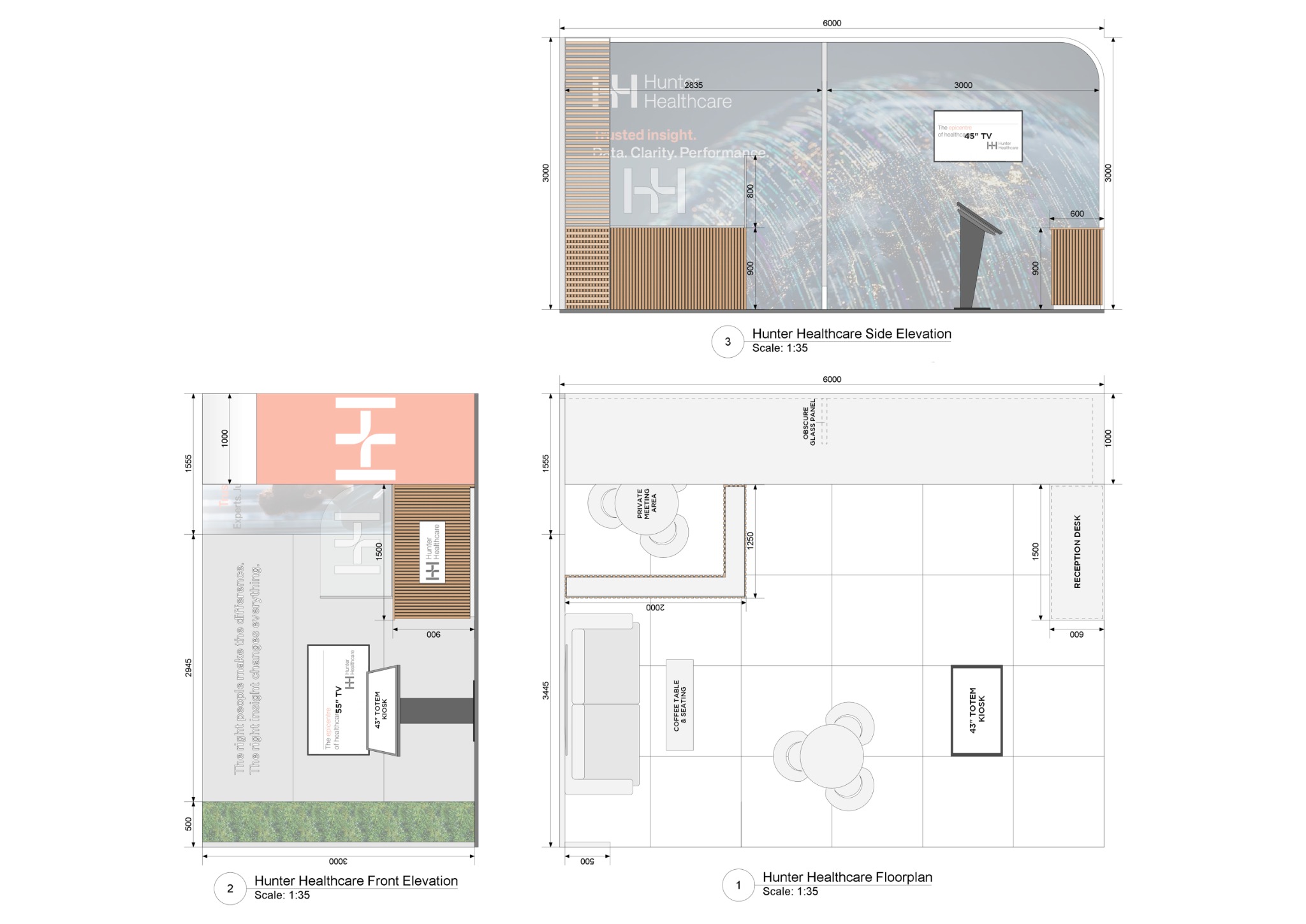 Hunter Healthcare — Floorplan & Elevations · Technical Drawing
