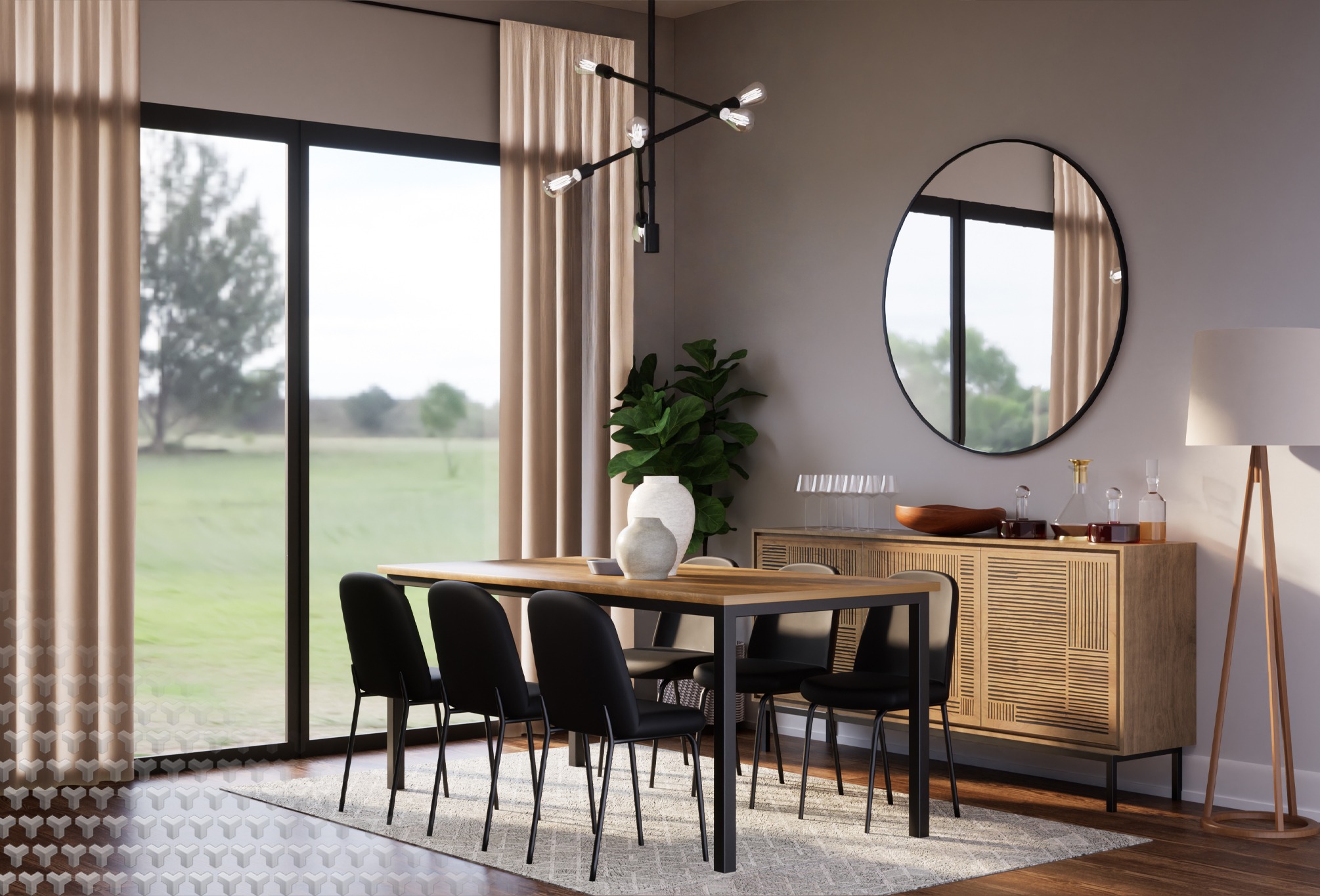Dining room interior visualisation