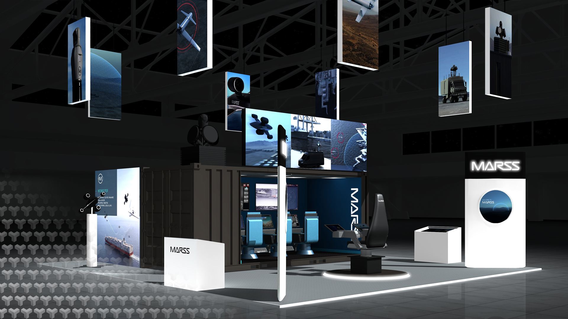 MARSS exhibition design — front left view