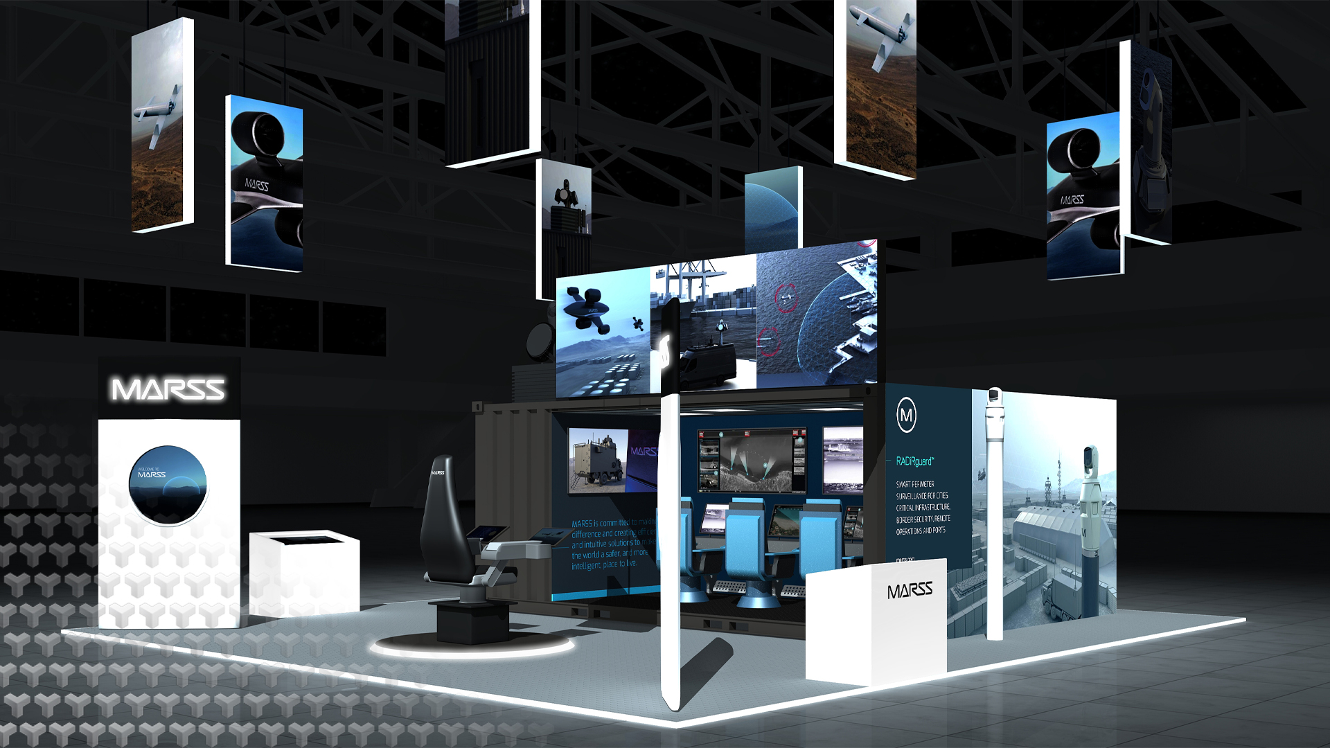 MARSS exhibition design — front right view
