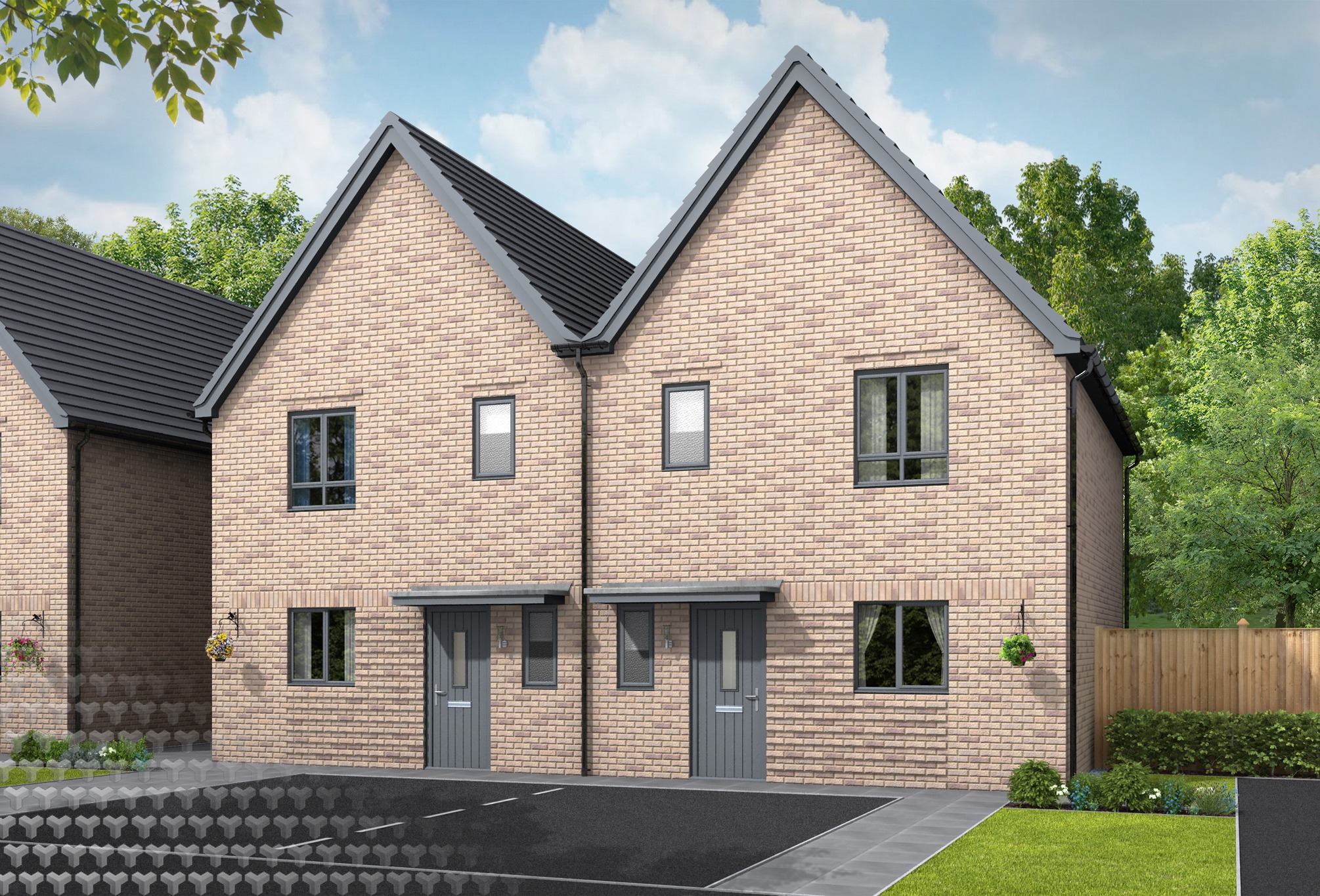 Sandpiper Courtyard at Moss Nook — residential exterior CGI