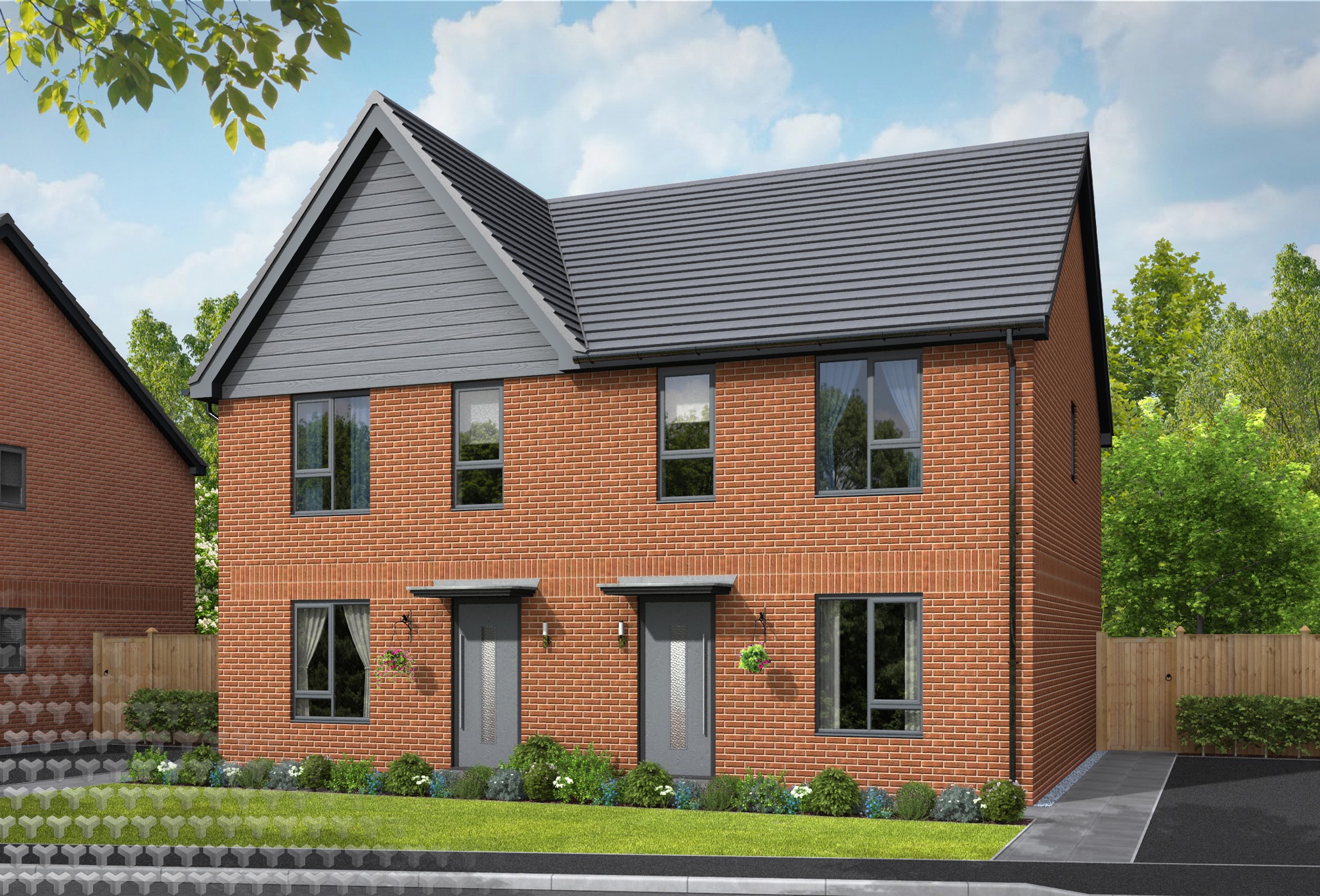 Housetype E — Green Route at The Glassworks — residential exterior CGI