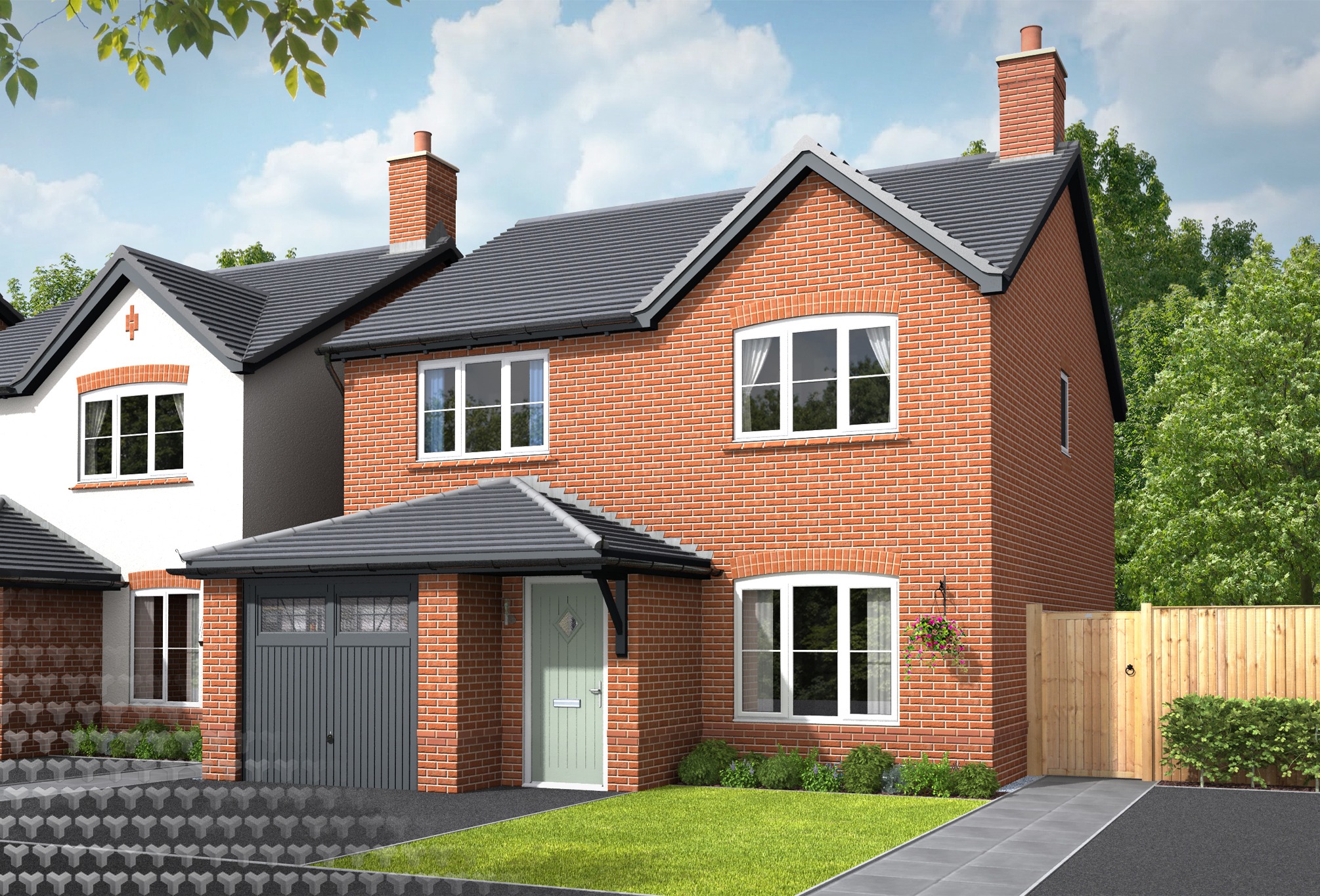 Broadway at The Oaks — residential exterior CGI