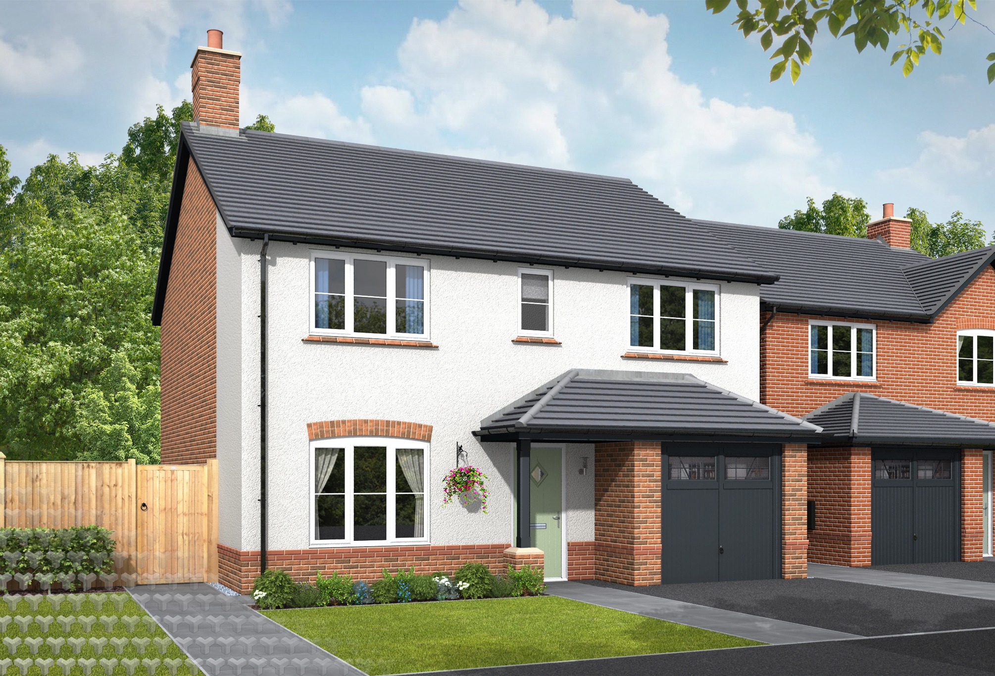 Langley at The Oaks — residential exterior CGI